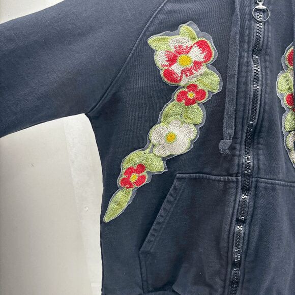 Gucci Embroidered Flowers Front & Hood Back Logo Full Zip Hoody Womens Size M - Picture 10 of 14